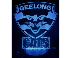 Geelong Cats Footy Football Sports Acrylic LED 7 Colour Night Light Touch Lamp