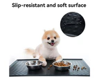 Pet Food Mat for Food and Water, Non Slip Waterproof Silicone Pet Food Mat for Dogs and Cats black