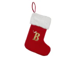 Christmas Stocking Durable Luxurious Letter Embroidered Knit Christmas Stocking Pendant Christmas Decor-B