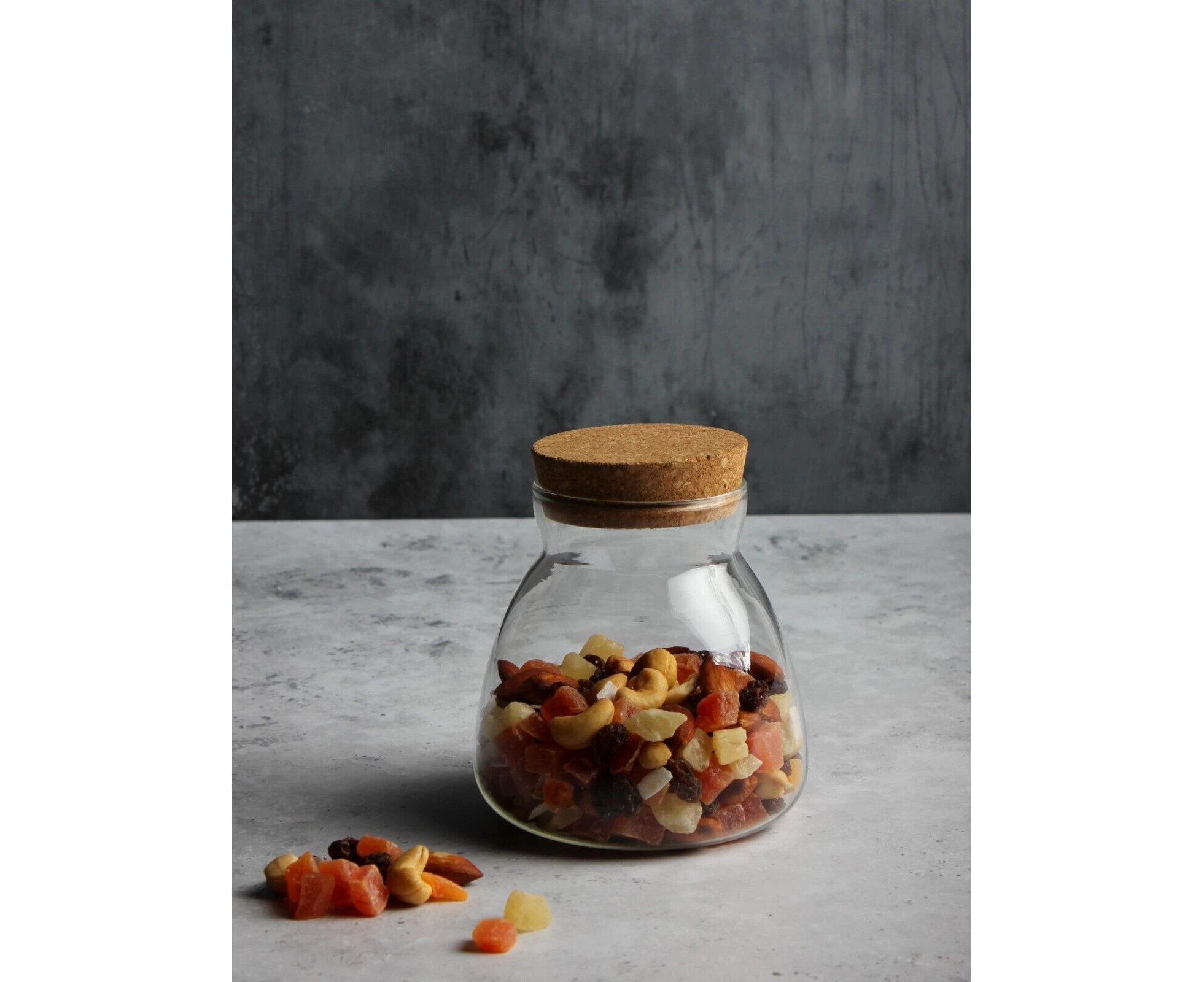 2x Borosilicate Glass Canister With Cork Lid Dry Food Canister Jar - 500ml