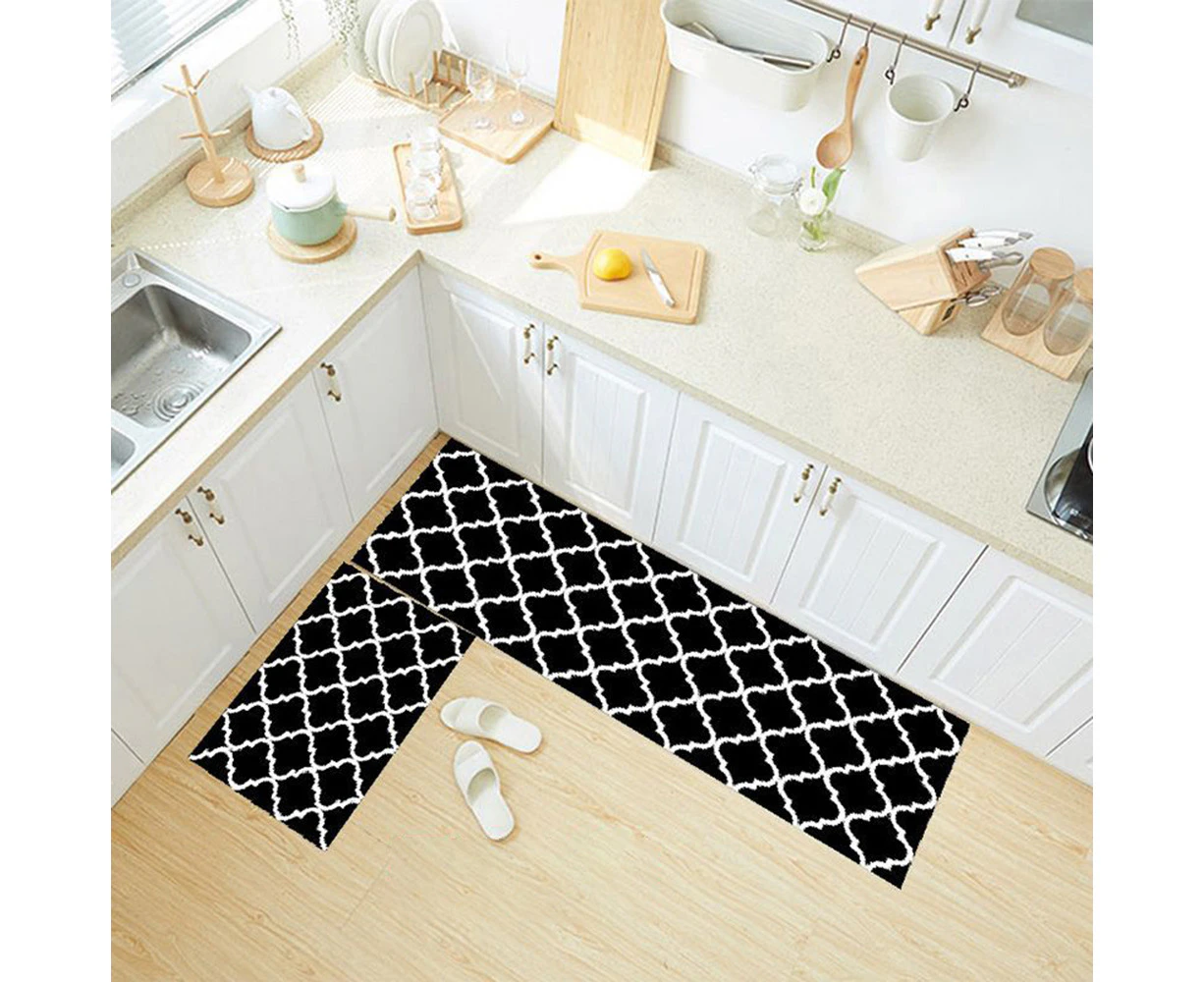 Absorbent kitchen carpet, soft diatom mud floor mat for use in front of sink, non-slip,-Black Lantern