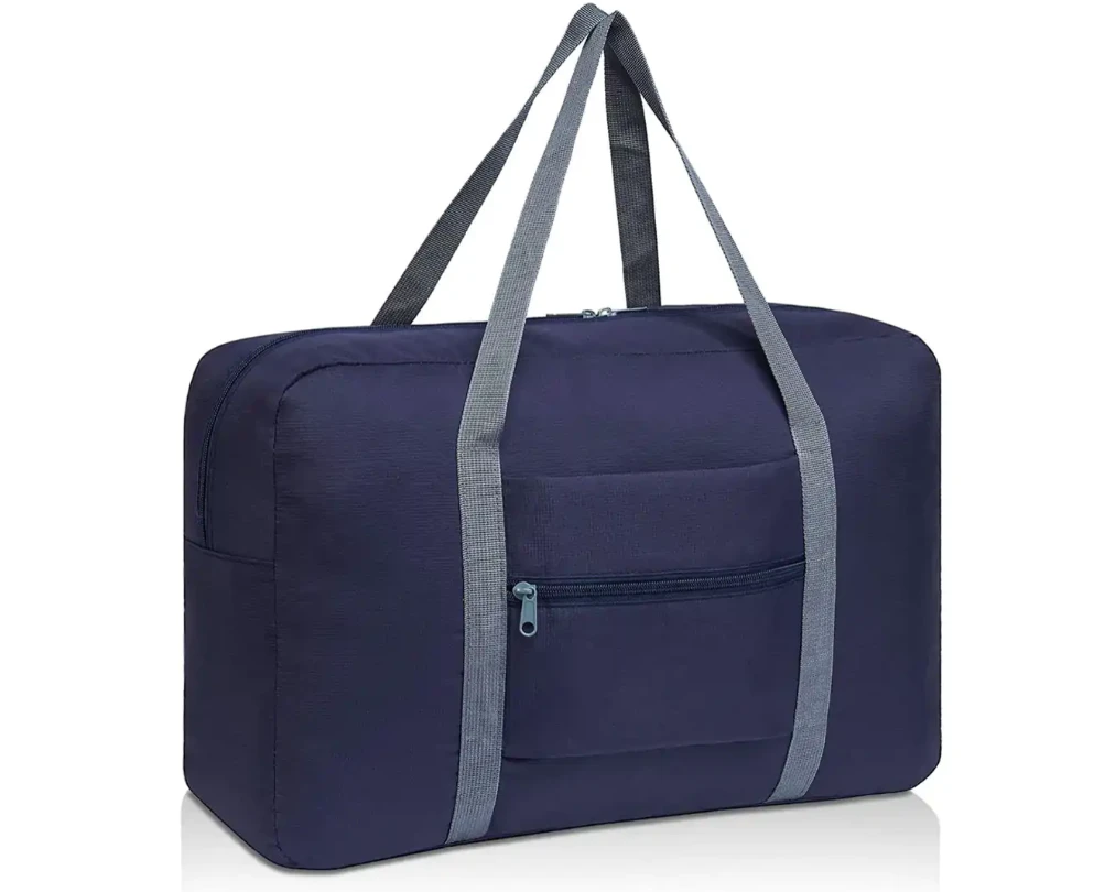 Foldable Travel Duffel Bag Tote Carry On Luggage Overnight Bag Blue