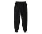 Unisex casual sports sweatpants| multi-color plus size fashion pants| fleece men's pants| women's pants - Black