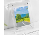 Photo Frame Vibrant Floating Acrylic Picture Frame Desk Wall Art Frame for Gallery Home Office Decoration - Clear