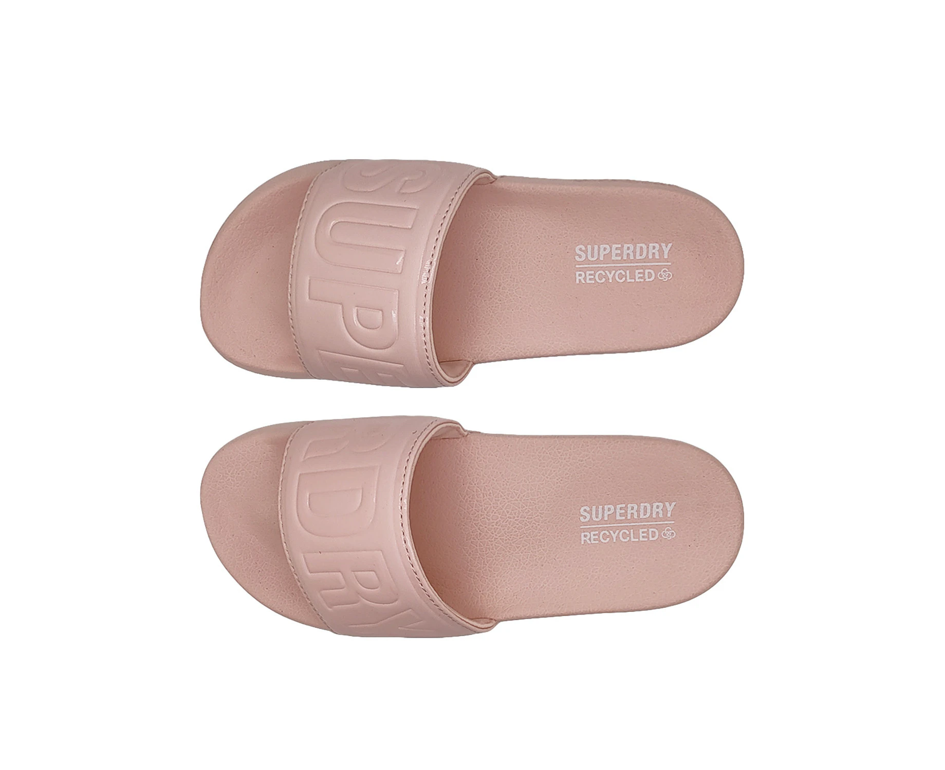 Superdry Code Core Vegan Pool Slide Womens Shoes Slides Recycled Material Slip Ons - Pink