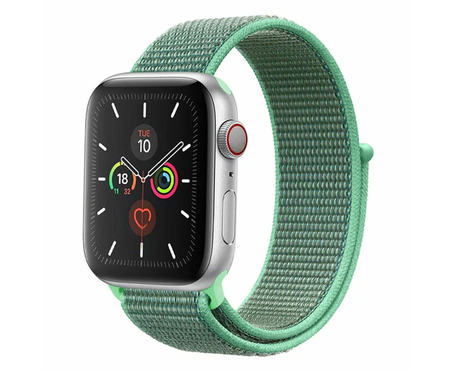 For Apple Watch Series 8 7 6 5 4 3 SE Nylon Loop Replacement Strap Band 42MM/44MM/45MM - Spear Mint 36#