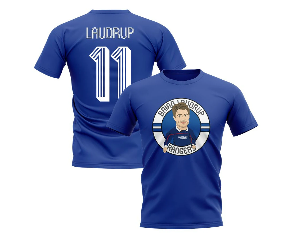 Brian Laudrup Rangers Illustration T-Shirt (Blue)