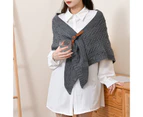 puluofuh Triangle Scarf Knitted with Buckle Breathable Comfortable 8 Colors Outer Scarf Faux Cashmere for Daily Life-Grey