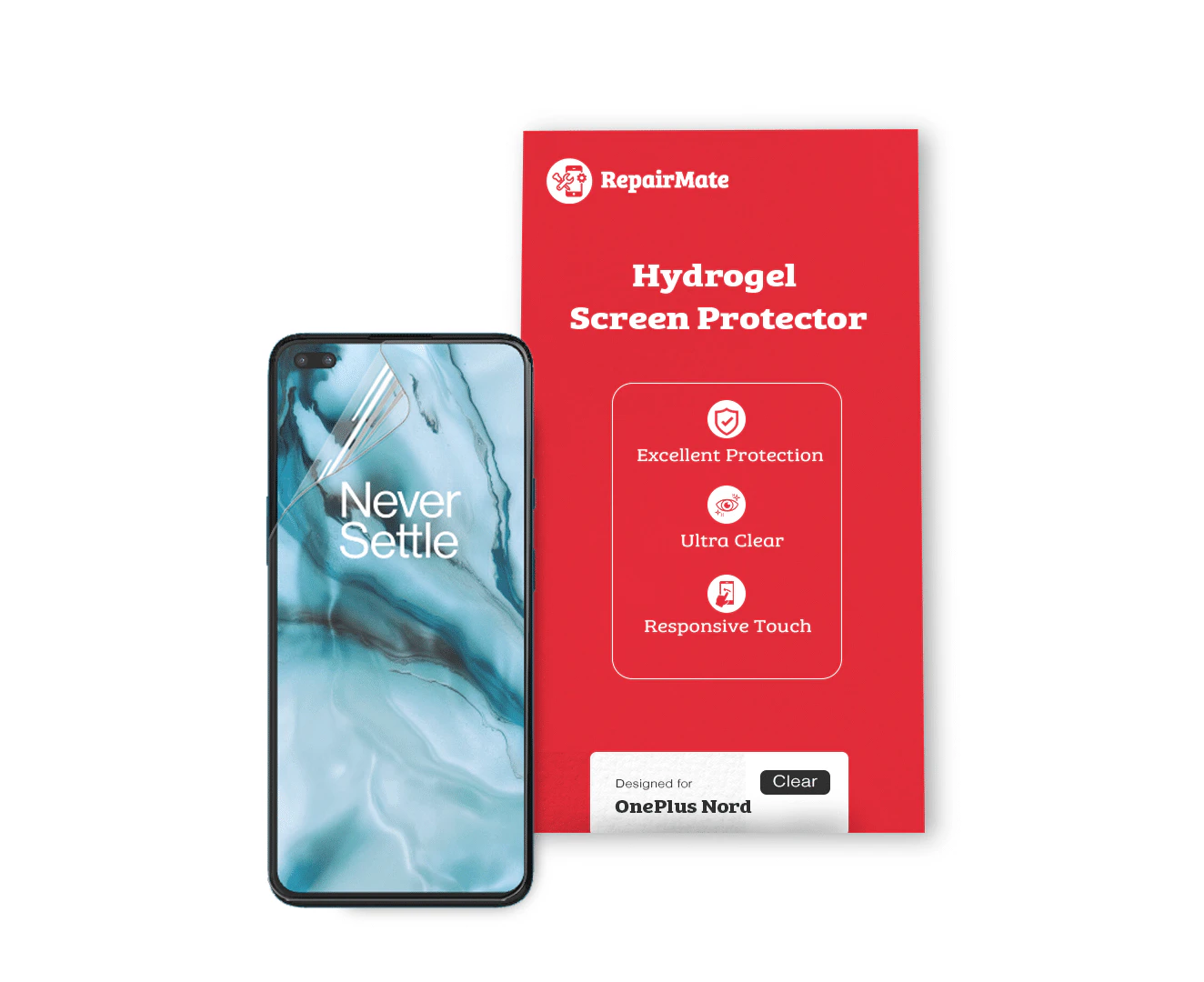 OnePlus Nord Compatible Hydrogel Screen Protector Full Cover [2 Pack] - (2 X Front + 2 X Back) Protector