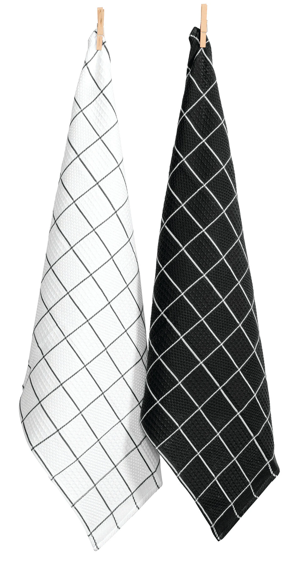 Rans Cambridge Waffle Tea Towels 50x70 CM | set of 2 - Black