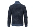 Men's Cardigan Sweaters Full Zip Up Stand Collar Slim Fit Casual Knitted Sweater Jacket-dark gray