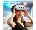 Waterproof Facial Cushion VR Face Cover Pad Repair for Meta Quest 3 VR Headset - Black
