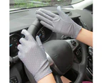 puluofuh Summer Driving Fashion Women Dots Print Sun Protection Gloves Elastic Mittens-Purple