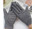 puluofuh Summer Driving Fashion Women Dots Print Sun Protection Gloves Elastic Mittens-Purple