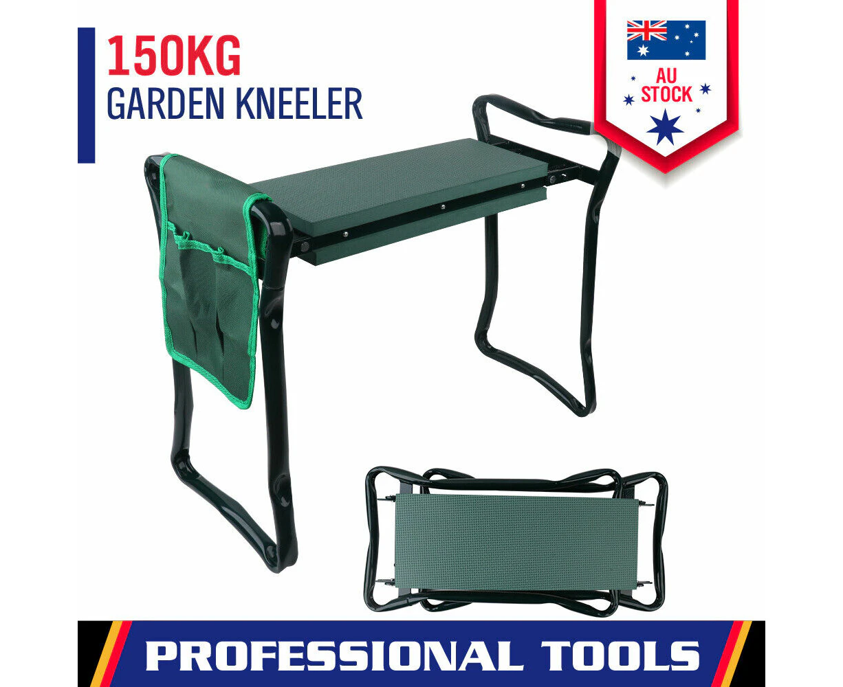 Garden Kneeler Foldable Kneeling Pad Seat Stool Gardening Work Tool Bench 150Kg