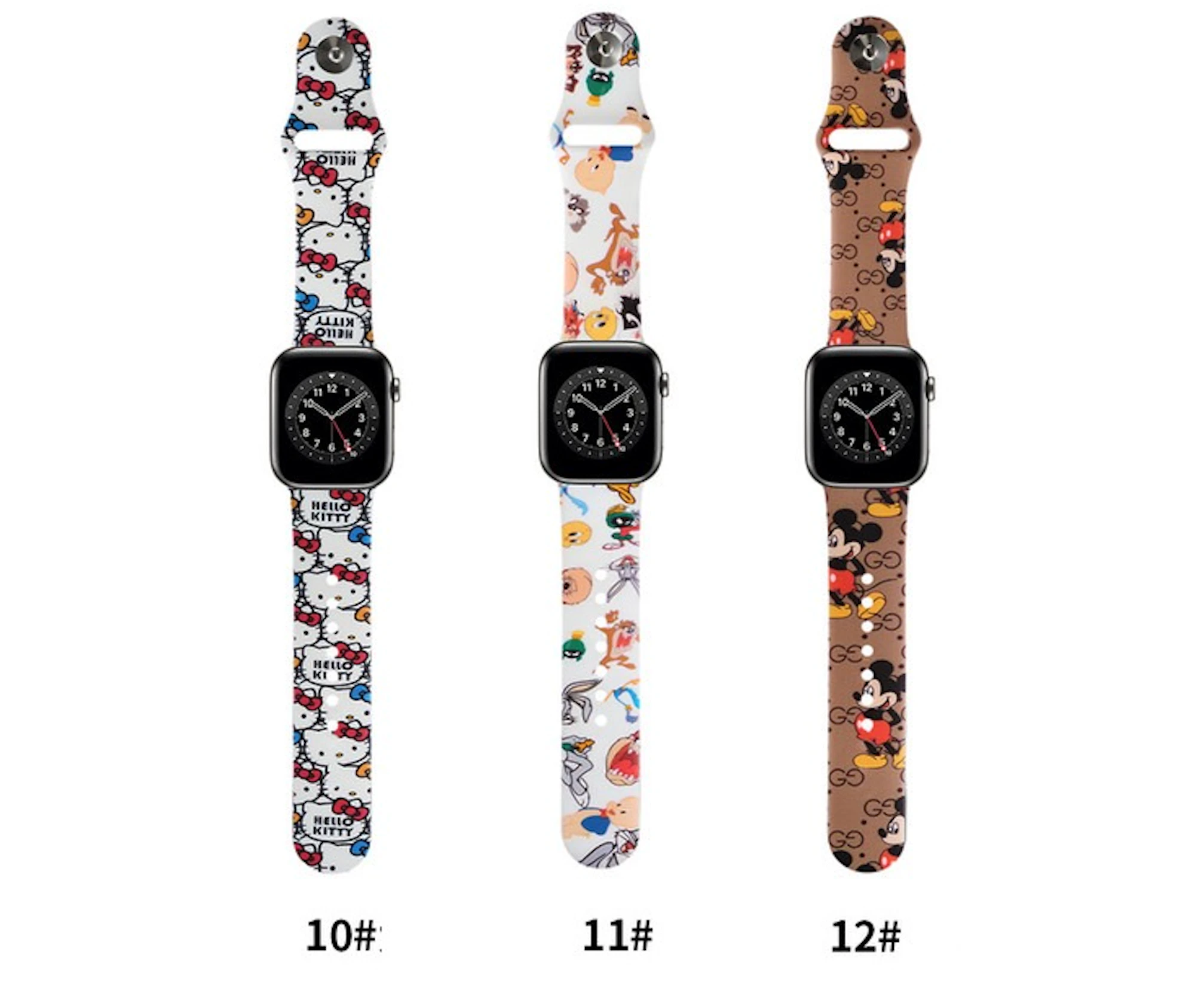 For Apple Watch Painted Silicone Band Strap iWatch Ultra Series 8 7 6 3 SE 38/40/41/42/44/45/49mm - 10#