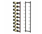 Black Wall Mounted Wine Rack Hanging Wine Display Rack for 9 Bottles