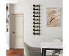 Black Wall Mounted Wine Rack Hanging Wine Display Rack for 9 Bottles