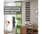 Black Wall Mounted Wine Rack Hanging Wine Display Rack for 9 Bottles