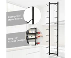 Black Wall Mounted Wine Rack Hanging Wine Display Rack for 9 Bottles