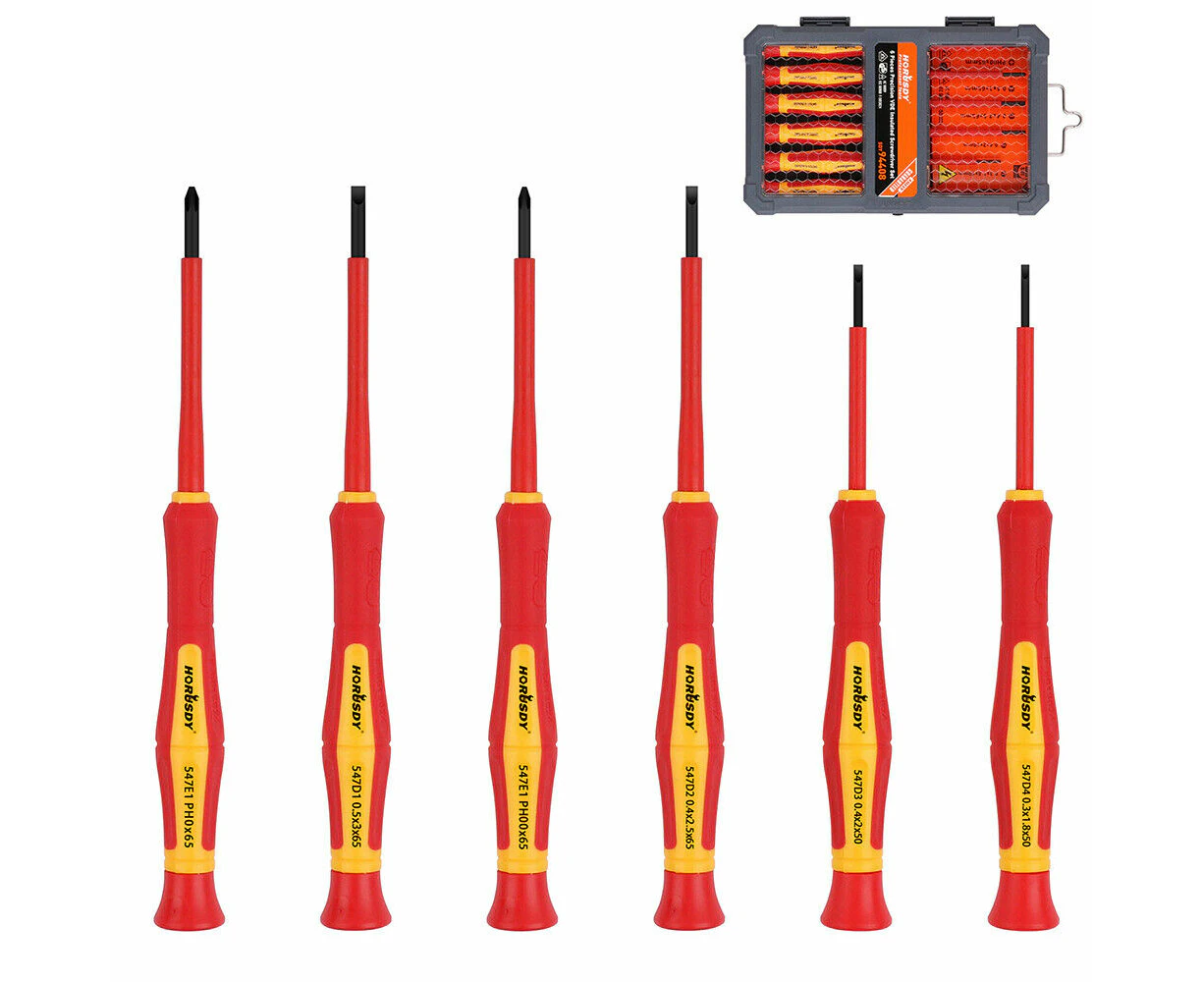 1000V 6x Mini Insulated Screwdriver Magnetic Tip Electrician Slotted Phillips