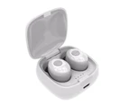 Mini Binaural Charger Waterproof Running Ear Plugs - White