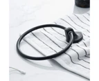 Towel Ring Wall Mounted Towel Holder Black Towel Hanger for Bathroom Kitchen