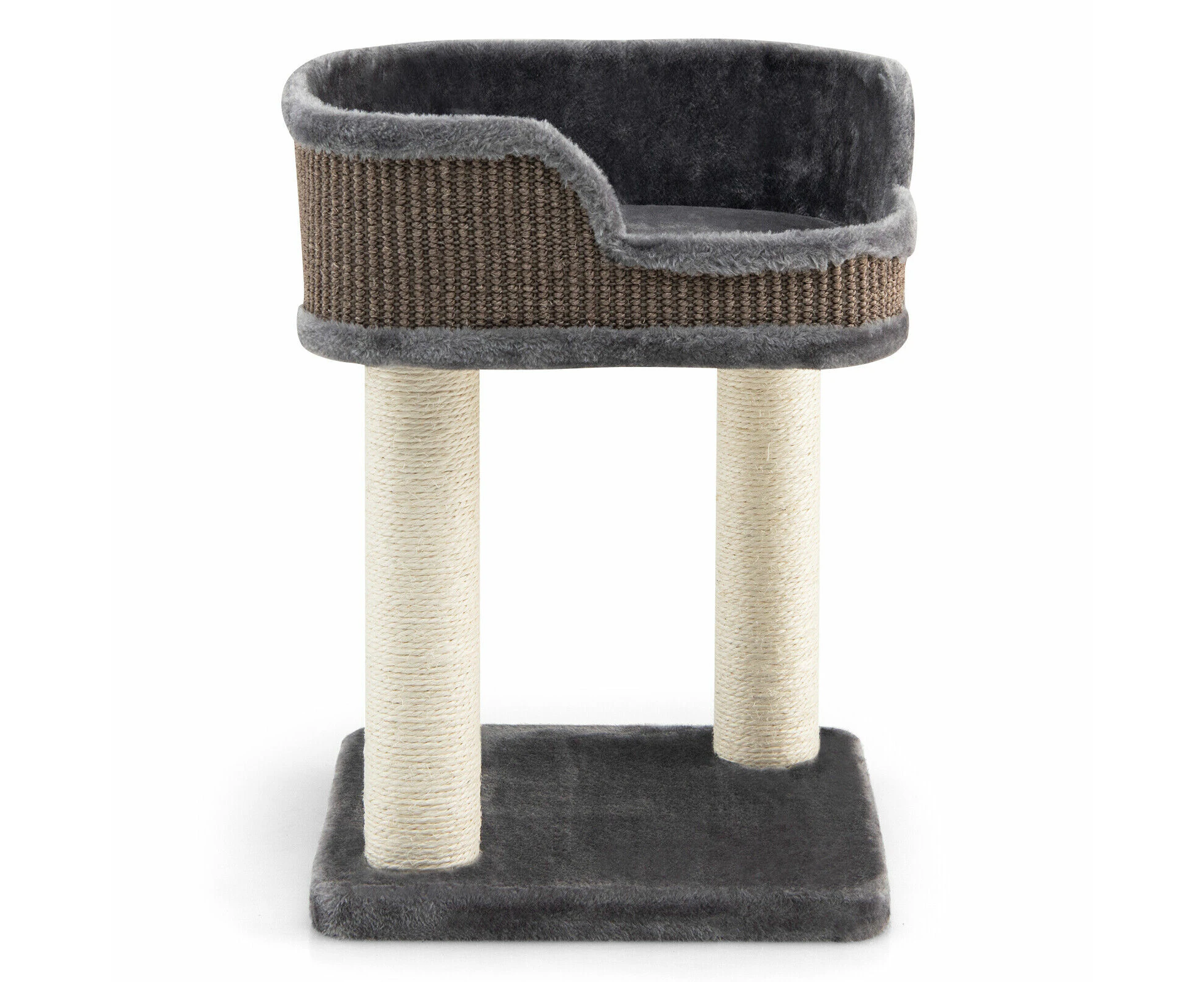 Cat Tree Multi-Level Cat Tower w/ Scratching Posts & Large Plush Perch Grey