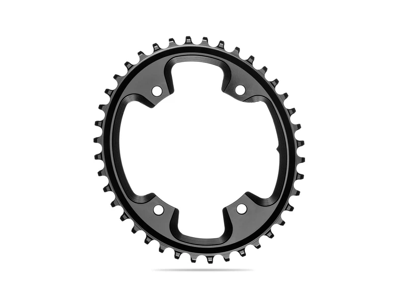 absoluteBLACK Oval PREMIUM Shimano CX R9100/9000/8000/6800 1X 110BCD 4 Hole NW Chainring Black / 42T - Black