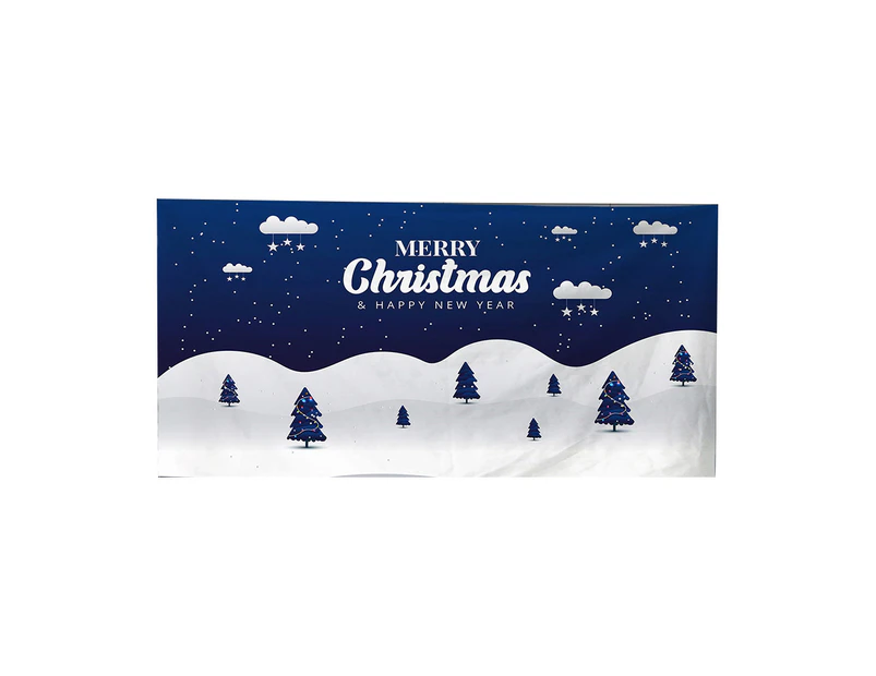 Christmas Garage Door Banner Decoration Hanging Christmas Backdrop Decoration - Blue