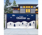 Christmas Garage Door Banner Decoration Hanging Christmas Backdrop Decoration - Blue