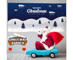 Christmas Garage Door Banner Decoration Hanging Christmas Backdrop Decoration - Blue