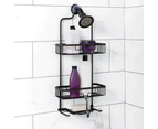 Home Hanging Aluminum Shower Caddy Bathroom Shelf Storage Organiser - Black