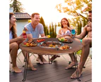 UNHO Foldable Fire Pit Table BBQ Charcoal Grill Smoker Outdoor Camping Picnic Table