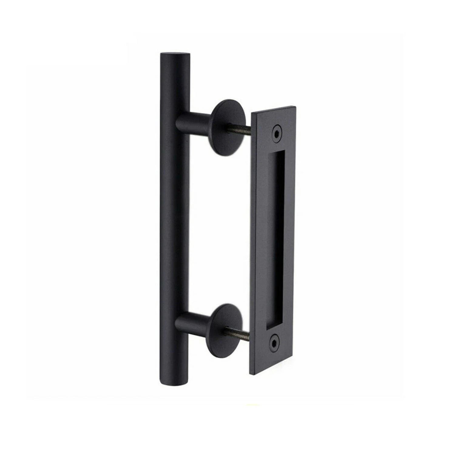 12" Barn Door Handle Sliding Flush Pull Wood Door Gate Hardware Stainless Steel - Black