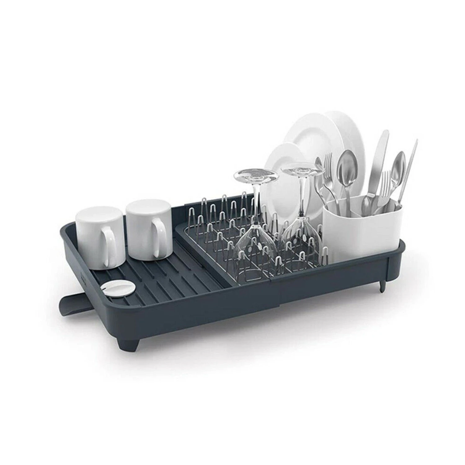 Extend Expandable 53cm Dish Rack Draining Plug Cutlery Holder GR