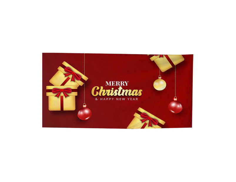 Christmas Garage Door Banner Decoration Hanging Christmas Backdrop Decoration - Red