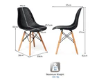 2 PCS Dining Chairs Modern Mesh Seat DSW Chairs w/ Beech Wood Legs Cafe Black