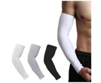 3 Pairs Cooling Sport Arm Stretch Sleeves Sun UV Protection Covers Cycling Golf - Grey