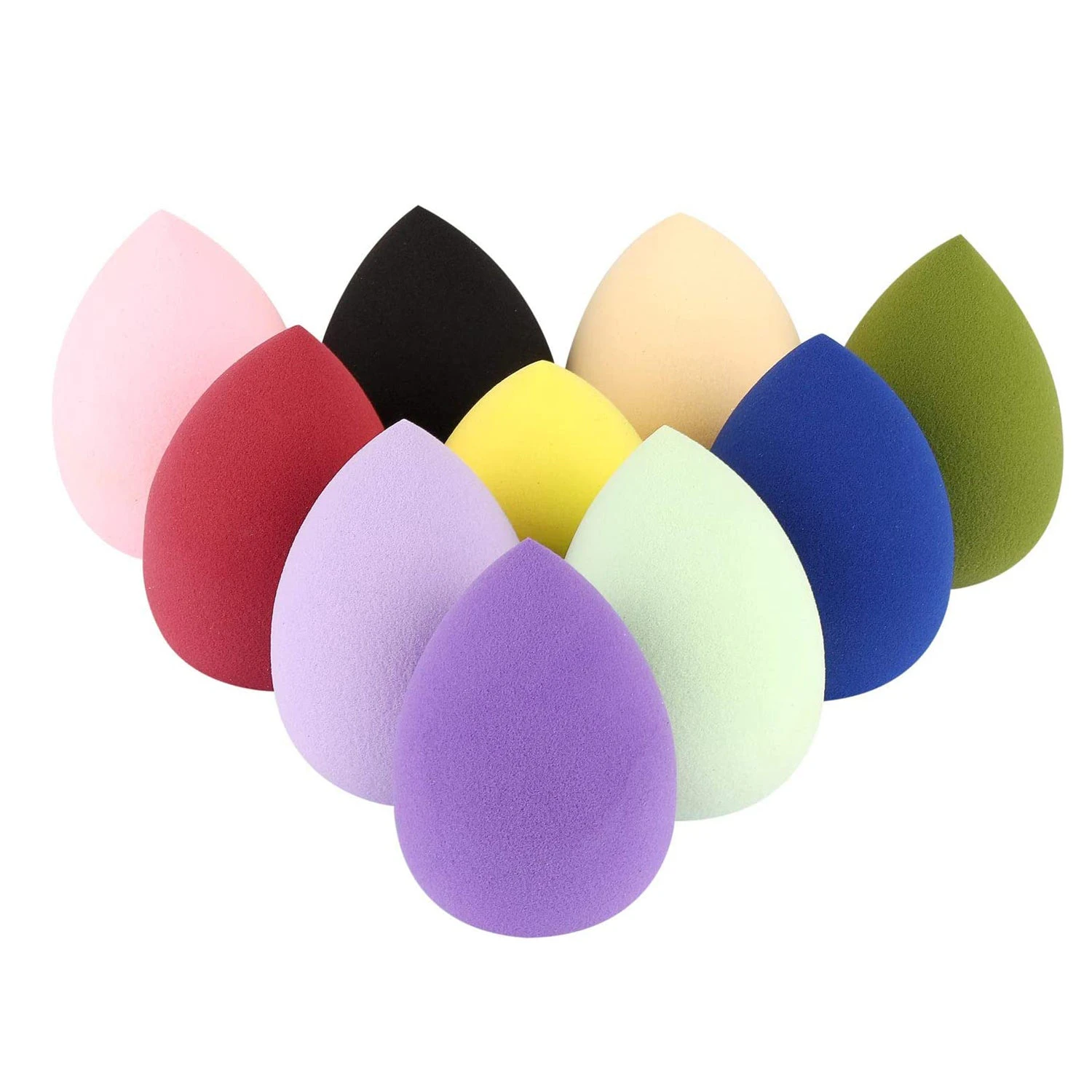 10 Pcs Makeup Sponges Blender Egg Shaped Foundation Blending Sponge