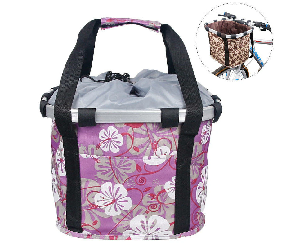 ViviPet Foldable Detachable Travel Bike Basket for Cats Dogs-Purple