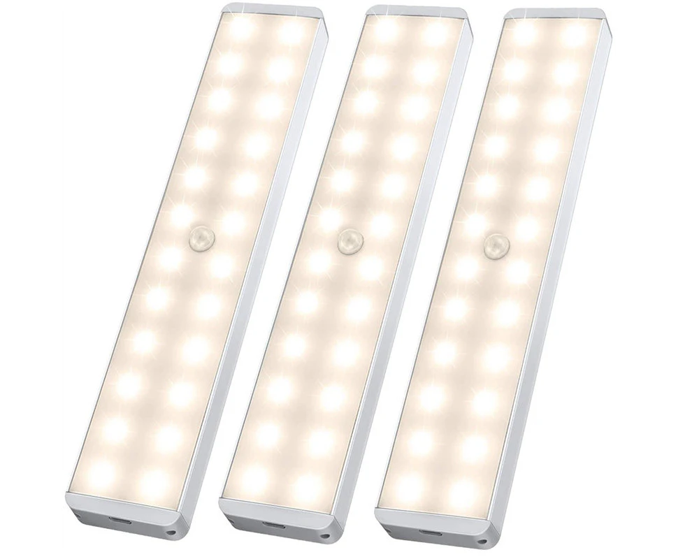 Kynup LED Closet Light 24-LED Rechargeable Motion Sensor Warm Light Bar (3 Packs)