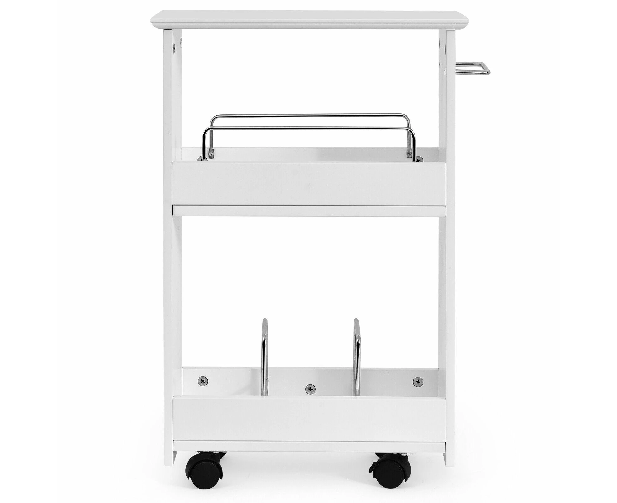 3-Tier Storage Trolley Cart Slim Mobile Storage Shelf Bathroom Kitchen