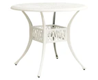 Outdoor Bistro Table Garden Patio Furniture Aluminium Dining Coffee White 90x74