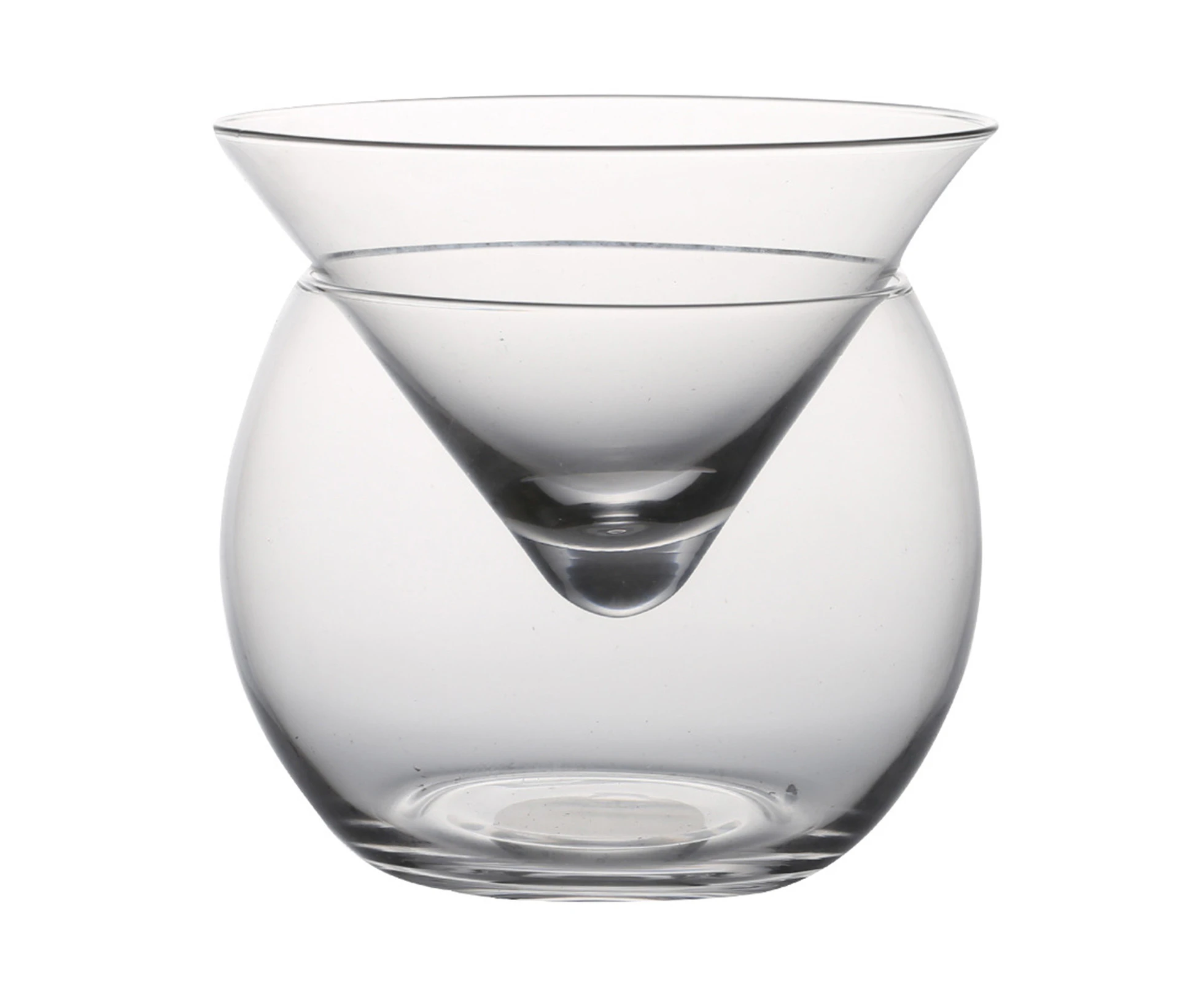 Double Glass Cocktail Cups Glass Cocktail Mugs Wine Glass Cone Martini Cups - 701-800ml