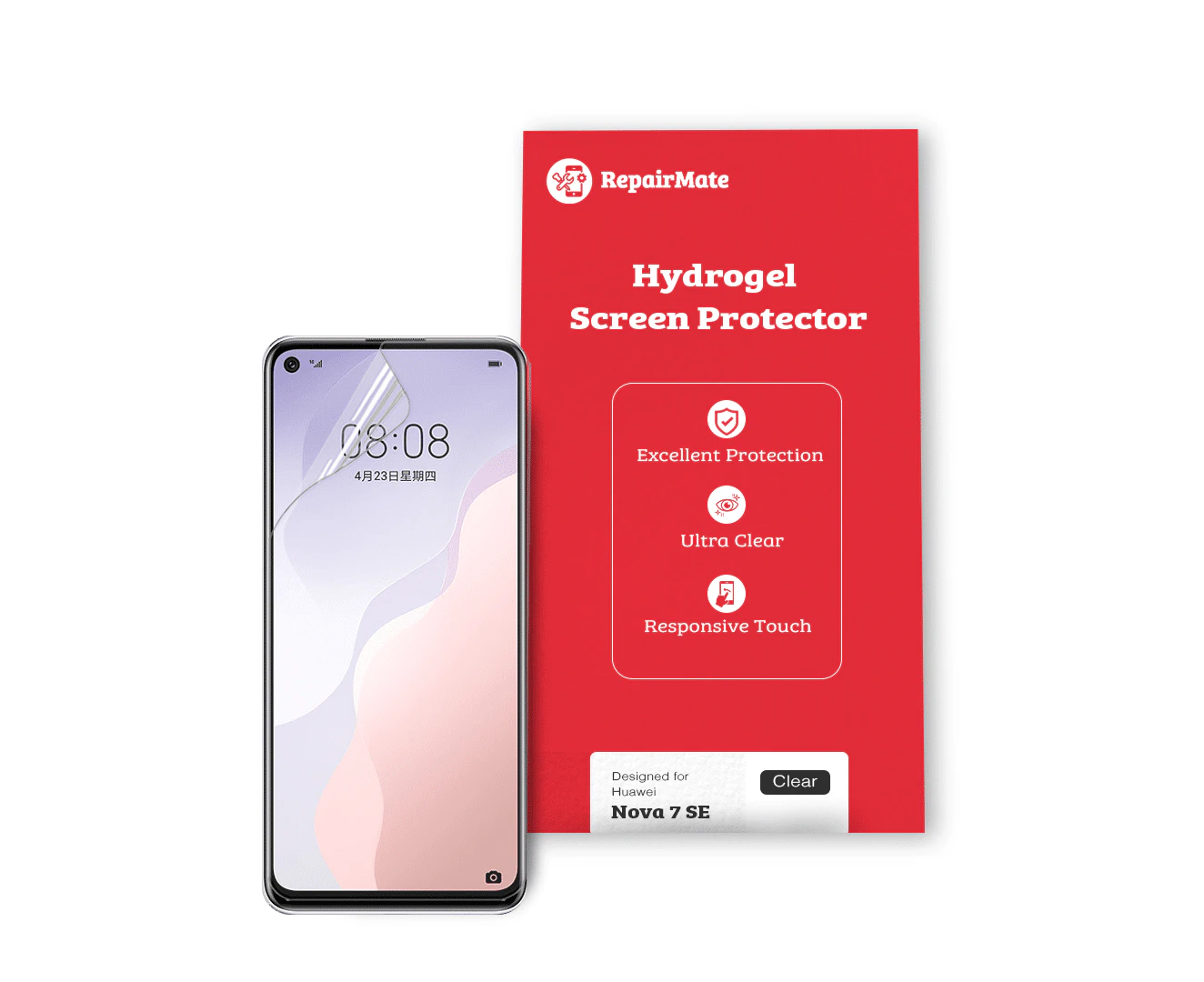 Huawei Nova 7 SE Compatible Hydrogel Screen Protector Full Cover[2 Pack] - 2 X Front Protector