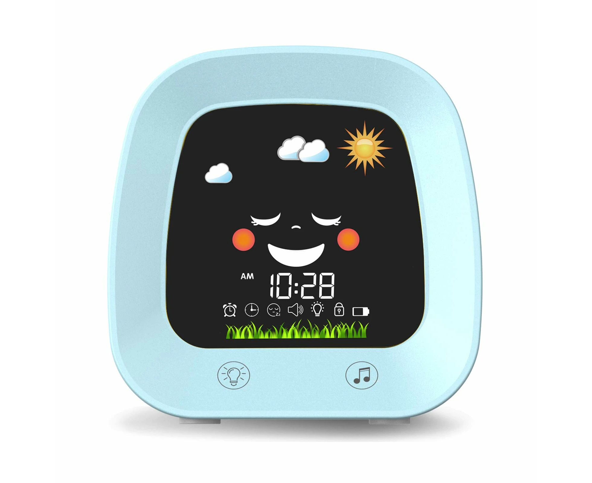 Kids Alarm Clock, Time to Wake Clock Toddlers Sleep Training Clock with Night Light Sound Machine Nap Timer, Cute Digital Clock for Kids Boy Girl