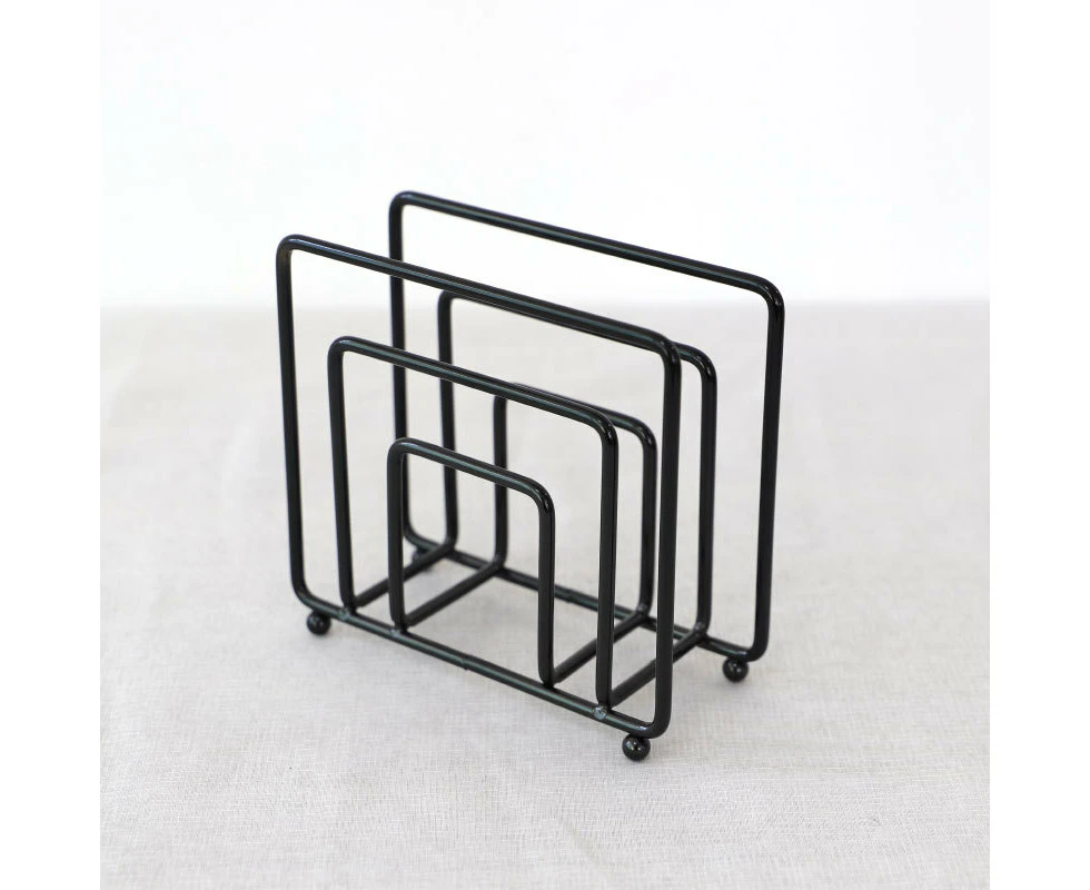 1 piece（Black）Napkin Holder, Simple Design Metal Serviette Holder Napkin Stand, Upright Napkins Holder for Home Kitchen