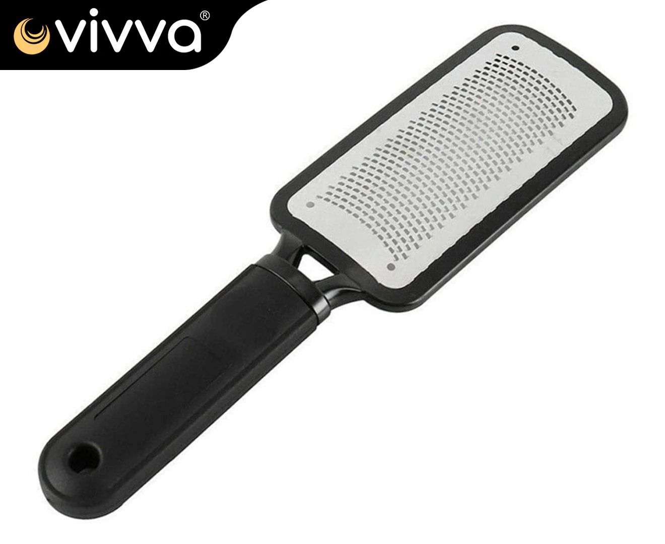 Vivva Stainless Steel Foot File Scraper Grater Pedicure Rasp Callus Remover Tools Skin Shaver Cutter Black