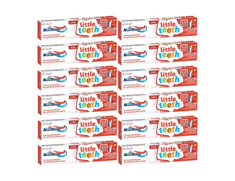 12 x Macleans Little Teeth Toothpaste 63g 4-6 years